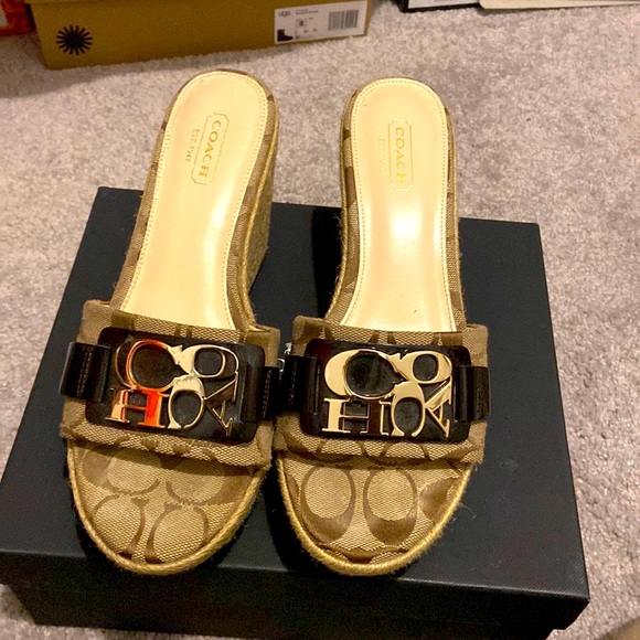 Lightly worn coach wedges - Picture 1 of 6